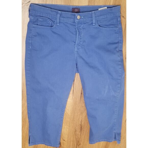 NYDJ - Not Your Daughter's Jeans Blue Denim Cotton Crop Pants, Size 12 (34”x20”) - Picture 1 of 12